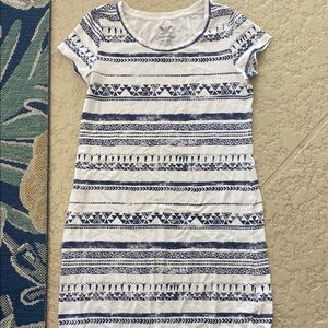 Blue and White Patterned Dress